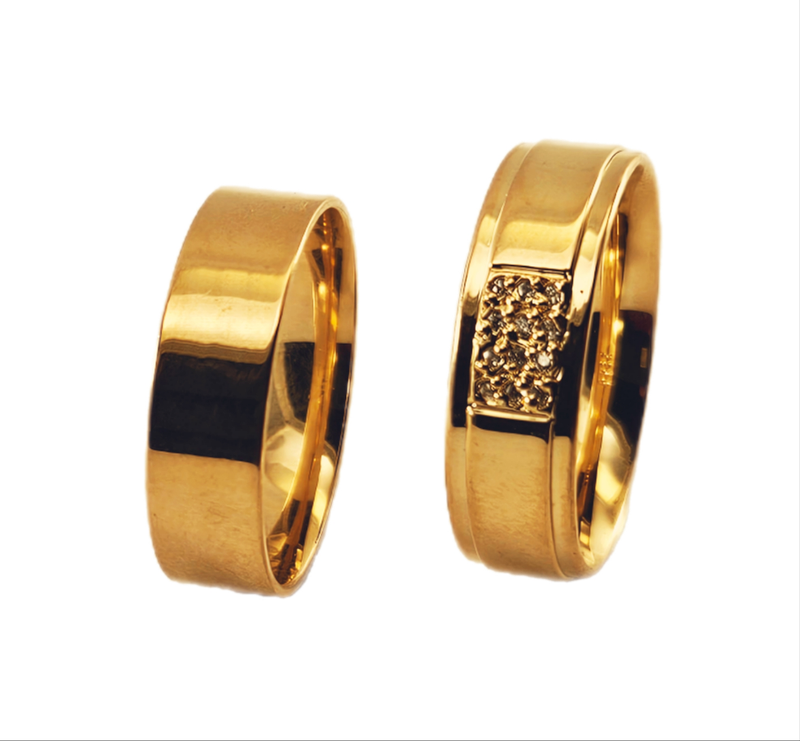 Aliança em Ouro 18k Clássica Anatômica 6,20mm com 12 Brilhantes