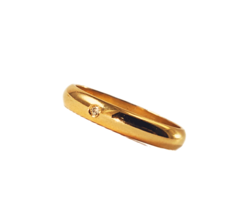 Aliança em Ouro 18k SUPER Tradicional 3,50mm com 01 Brilhante