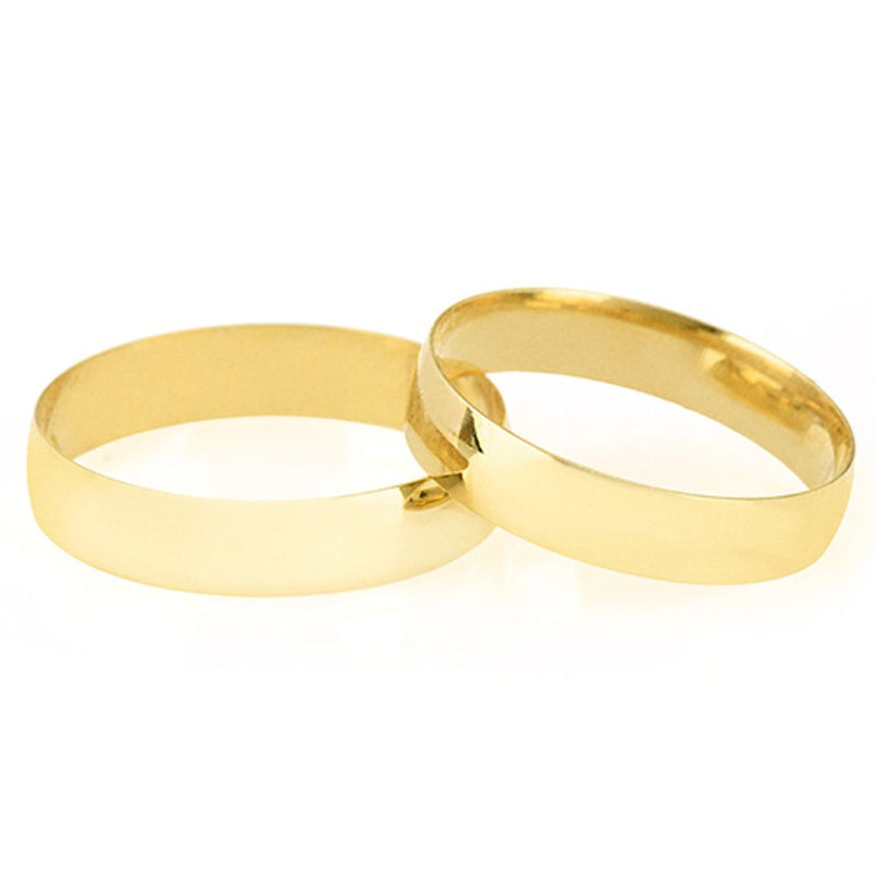 Par de Alianças de Casamento em Ouro 18k com 4,0mm