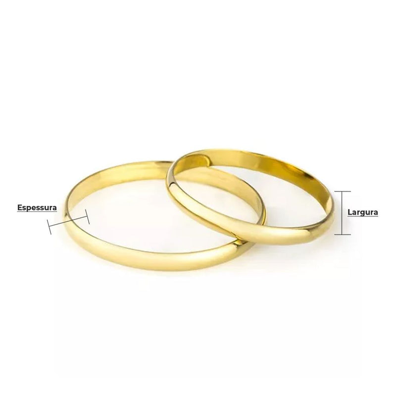 Par de Alianças de Casamento em Ouro 18k 2,1mm