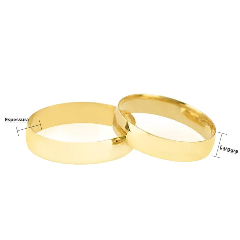 Par de Alianças de Casamento em Ouro 18k com 4,0mm